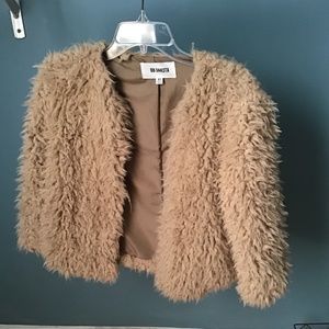 BB Dakota Faux Fur Cream  Zippered Jacket  Size XS